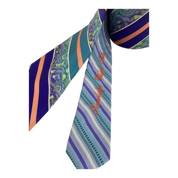 ROBERT GRAHAM XL Blue Art Print Silk Tie Made In USA 62"-3.25" EX COND - Picture 3 of 8